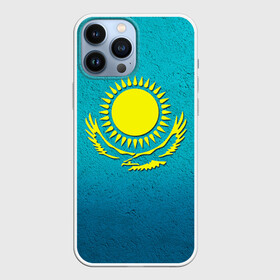 Чехол для iPhone 13 Pro Max с принтом Флаг Казахстана в Петрозаводске,  |  | Тематика изображения на принте: казах | казахский | казахстан | национальный | нация | республика | рк | флаг | флаги