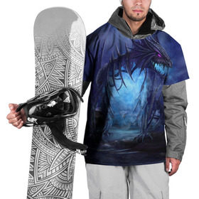 Накидка на куртку 3D с принтом Портал в Петрозаводске, 100% полиэстер |  | дракон | камни | кости | крутая | портал | синяя