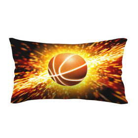 Подушка 3D антистресс с принтом Баскетбольный мяч в Петрозаводске, наволочка — 100% полиэстер, наполнитель — вспененный полистирол | состоит из подушки и наволочки на молнии | взрыв | искры | огонь | пламя