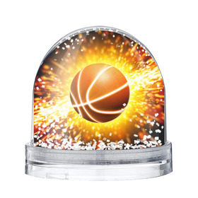 Снежный шар с принтом Баскетбольный мяч в Петрозаводске, Пластик | Изображение внутри шара печатается на глянцевой фотобумаге с двух сторон | взрыв | искры | огонь | пламя