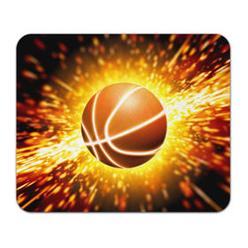 Коврик прямоугольный с принтом Баскетбольный мяч в Петрозаводске, натуральный каучук | размер 230 х 185 мм; запечатка лицевой стороны | взрыв | искры | огонь | пламя