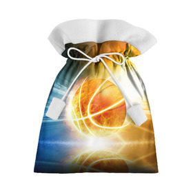 Подарочный 3D мешок с принтом Баскетбол - жизнь моя в Петрозаводске, 100% полиэстер | Размер: 29*39 см | Тематика изображения на принте: streetball | баскетбол | взрыв | мяч | пламя