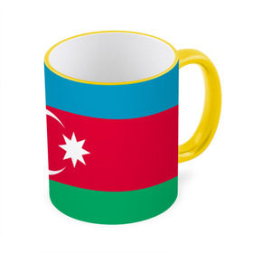 Кружка 3D с принтом Азербайджан в Петрозаводске, керамика | ёмкость 330 мл | Тематика изображения на принте: страна | флаг
