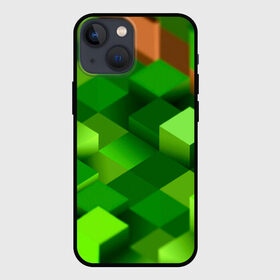 Чехол для iPhone 13 mini с принтом Minecraft в Петрозаводске,  |  | green | зеленый