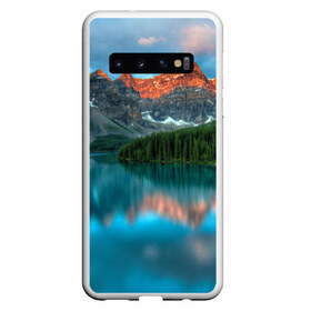 Чехол для Samsung Galaxy S10 с принтом Неописуемая красота в Петрозаводске, Силикон | Область печати: задняя сторона чехла, без боковых панелей | горы | канада | красота | лес | небо | облака | озеро | пейзаж | природа | речка