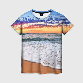 Женская футболка 3D с принтом Красивый закат в Петрозаводске, 100% полиэфир ( синтетическое хлопкоподобное полотно) | прямой крой, круглый вырез горловины, длина до линии бедер | sunrise | sunset | волна | жара | закат | зной | красота | лето | море | океан | отдых | пена | песок | пляж | прибой | прилив | природа | рассвет | солнце
