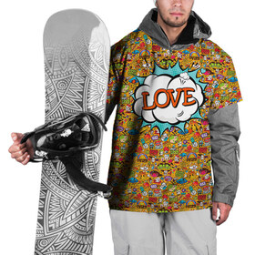 Накидка на куртку 3D с принтом Поп-арт 1 в Петрозаводске, 100% полиэстер |  | love | pop art | искусство | комикс | любовь | поп арт