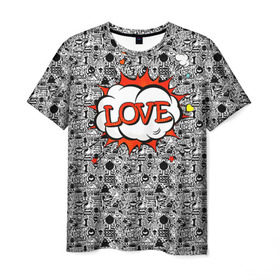 Мужская футболка 3D с принтом Поп-арт 3 в Петрозаводске, 100% полиэфир | прямой крой, круглый вырез горловины, длина до линии бедер | love | pop art | искусство | комикс | любовь | поп арт
