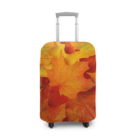 Чехол для чемодана 3D с принтом Кленовые листья в Петрозаводске, 86% полиэфир, 14% спандекс | двустороннее нанесение принта, прорези для ручек и колес | дары осени | жёлтый | золотой | клён | краски | красный | красота | листва | листья | наряд | оранжевый | осень | покров | природа