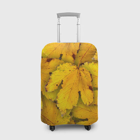 Чехол для чемодана 3D с принтом Жёлтые листья в Петрозаводске, 86% полиэфир, 14% спандекс | двустороннее нанесение принта, прорези для ручек и колес | жёлтый | золотой | клён | красота | листва | листья | наряд | осень | осина | покров | природа