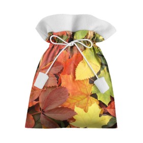 Подарочный 3D мешок с принтом Осенние листья в Петрозаводске, 100% полиэстер | Размер: 29*39 см | Тематика изображения на принте: жёлтый | красный | листва | оранжевый | осень