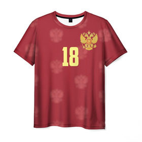 Мужская футболка 3D с принтом Денис Черышев в Петрозаводске, 100% полиэфир | прямой крой, круглый вырез горловины, длина до линии бедер | cheryshev | реал | россии | россия | рф | сборная | футбол