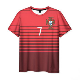 Мужская футболка 3D с принтом Роналду сборная Португалии в Петрозаводске, 100% полиэфир | прямой крой, круглый вырез горловины, длина до линии бедер | cr7 | euro | real | ronaldo | евро | португалия | реал | роналдо