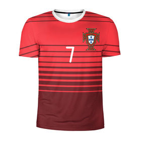 Мужская футболка 3D спортивная с принтом Роналду сборная Португалии в Петрозаводске, 100% полиэстер с улучшенными характеристиками | приталенный силуэт, круглая горловина, широкие плечи, сужается к линии бедра | cr7 | euro | real | ronaldo | евро | португалия | реал | роналдо