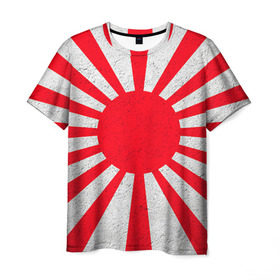 Мужская футболка 3D с принтом Япония в Петрозаводске, 100% полиэфир | прямой крой, круглый вырез горловины, длина до линии бедер | Тематика изображения на принте: country | japan | государство | страна | флаг | флаги | япония