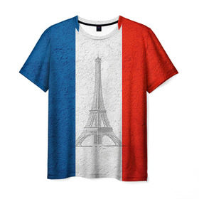 Мужская футболка 3D с принтом Франция в Петрозаводске, 100% полиэфир | прямой крой, круглый вырез горловины, длина до линии бедер | country | france | государство | страна | флаг | флаги | франция