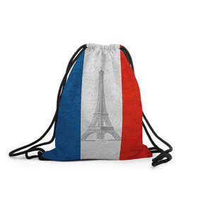 Рюкзак-мешок 3D с принтом Франция в Петрозаводске, 100% полиэстер | плотность ткани — 200 г/м2, размер — 35 х 45 см; лямки — толстые шнурки, застежка на шнуровке, без карманов и подкладки | country | france | государство | страна | флаг | флаги | франция
