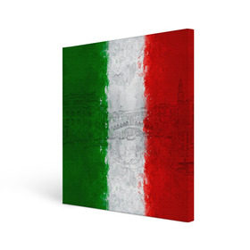 Холст квадратный с принтом Италия в Петрозаводске, 100% ПВХ |  | country | italy | государство | италия | страна | флаг | флаги