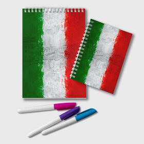 Блокнот с принтом Италия в Петрозаводске, 100% бумага | 48 листов, плотность листов — 60 г/м2, плотность картонной обложки — 250 г/м2. Листы скреплены удобной пружинной спиралью. Цвет линий — светло-серый
 | country | italy | государство | италия | страна | флаг | флаги