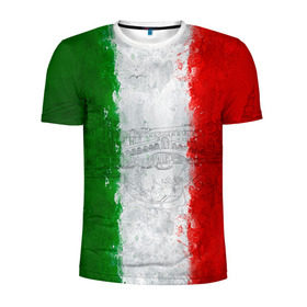 Мужская футболка 3D спортивная с принтом Италия в Петрозаводске, 100% полиэстер с улучшенными характеристиками | приталенный силуэт, круглая горловина, широкие плечи, сужается к линии бедра | country | italy | государство | италия | страна | флаг | флаги