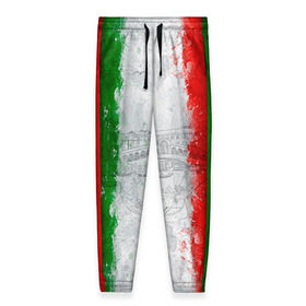 Женские брюки 3D с принтом Италия в Петрозаводске, полиэстер 100% | прямой крой, два кармана без застежек по бокам, с мягкой трикотажной резинкой на поясе и по низу штанин. В поясе для дополнительного комфорта — широкие завязки | country | italy | государство | италия | страна | флаг | флаги