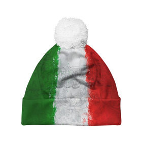 Шапка 3D c помпоном с принтом Италия в Петрозаводске, 100% полиэстер | универсальный размер, печать по всей поверхности изделия | country | italy | государство | италия | страна | флаг | флаги