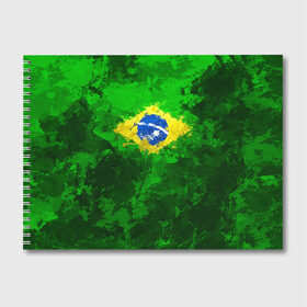 Альбом для рисования с принтом Бразилия в Петрозаводске, 100% бумага
 | матовая бумага, плотность 200 мг. | brazil | country | бразилия | государство | страна | флаг | флаги