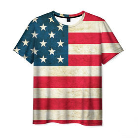 Мужская футболка 3D с принтом США в Петрозаводске, 100% полиэфир | прямой крой, круглый вырез горловины, длина до линии бедер | country | usa | америка | государство | соединённые штаты америки | страна | флаг | флаги | штаты