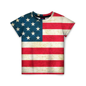 Детская футболка 3D с принтом США в Петрозаводске, 100% гипоаллергенный полиэфир | прямой крой, круглый вырез горловины, длина до линии бедер, чуть спущенное плечо, ткань немного тянется | country | usa | америка | государство | соединённые штаты америки | страна | флаг | флаги | штаты