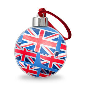 Ёлочный шар с принтом Британские флаги в Петрозаводске, Пластик | Диаметр: 77 мм | англия | британия | великобритания