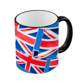 Кружка 3D с принтом Британские флаги в Петрозаводске, керамика | ёмкость 330 мл | Тематика изображения на принте: англия | британия | великобритания
