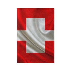 Обложка для паспорта матовая кожа с принтом Швейцария в Петрозаводске, натуральная матовая кожа | размер 19,3 х 13,7 см; прозрачные пластиковые крепления | альпы | гордость | флаг