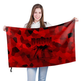 Флаг 3D с принтом Doom classic 3 в Петрозаводске, 100% полиэстер | плотность ткани — 95 г/м2, размер — 67 х 109 см. Принт наносится с одной стороны | 