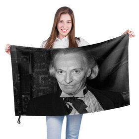 Флаг 3D с принтом 1st Doctor в Петрозаводске, 100% полиэстер | плотность ткани — 95 г/м2, размер — 67 х 109 см. Принт наносится с одной стороны | doctor who | tardis | доктор кто | тардис