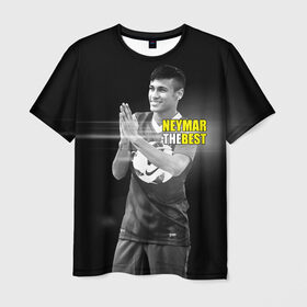 Мужская футболка 3D с принтом Neymar the best в Петрозаводске, 100% полиэфир | прямой крой, круглый вырез горловины, длина до линии бедер | barselona | neymar | барселона | лучший | неймар | футбол