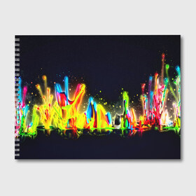 Альбом для рисования с принтом Взрыв красок в Петрозаводске, 100% бумага
 | матовая бумага, плотность 200 мг. | абстракция | абстракция красок | брызги | краска | цветные