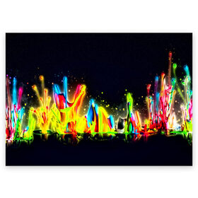 Поздравительная открытка с принтом Взрыв красок в Петрозаводске, 100% бумага | плотность бумаги 280 г/м2, матовая, на обратной стороне линовка и место для марки
 | абстракция | абстракция красок | брызги | краска | цветные
