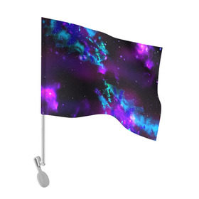 Флаг для автомобиля с принтом Звездное небо в Петрозаводске, 100% полиэстер | Размер: 30*21 см | вселенная | галактика | звезды | планеты | туманность