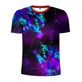 Мужская футболка 3D спортивная с принтом Звездное небо в Петрозаводске, 100% полиэстер с улучшенными характеристиками | приталенный силуэт, круглая горловина, широкие плечи, сужается к линии бедра | вселенная | галактика | звезды | планеты | туманность