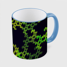 Кружка 3D с принтом Пиксели в Петрозаводске, керамика | ёмкость 330 мл | Тематика изображения на принте: зеленый | кружево | узор | цветной | черный