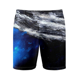 Мужские шорты 3D спортивные с принтом Астероид в Петрозаводске,  |  | вселенная | галактика | звезды | планеты | туманность