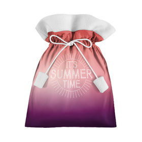 Подарочный 3D мешок с принтом IT`S SUMMER TIME в Петрозаводске, 100% полиэстер | Размер: 29*39 см | Тематика изображения на принте: it s summer time | время | жара | красный | лето | розовый | солнце | тепло | фиолет | цвета | это время лето