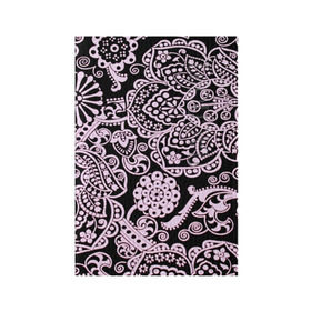 Обложка для паспорта матовая кожа с принтом Узоры в Петрозаводске, натуральная матовая кожа | размер 19,3 х 13,7 см; прозрачные пластиковые крепления | Тематика изображения на принте: кружево | розовый | цветы