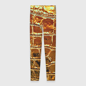 Леггинсы 3D с принтом Золотая кожа в Петрозаводске, 80% полиэстер, 20% эластан | Эластичный пояс, зауженные к низу, низкая посадка | металлик | текстура