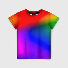 Детская футболка 3D с принтом Радуга в Петрозаводске, 100% гипоаллергенный полиэфир | прямой крой, круглый вырез горловины, длина до линии бедер, чуть спущенное плечо, ткань немного тянется | абстракция | абстракция красок | цветные