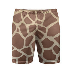 Мужские шорты 3D спортивные с принтом Жираф в Петрозаводске,  |  | animals | животные | жираф | зверь | полосы