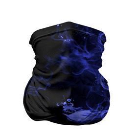 Бандана-труба 3D с принтом Дым в Петрозаводске, 100% полиэстер, ткань с особыми свойствами — Activecool | плотность 150‒180 г/м2; хорошо тянется, но сохраняет форму | Тематика изображения на принте: синий | цветок | черный