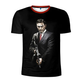 Мужская футболка 3D спортивная с принтом Mafia в Петрозаводске, 100% полиэстер с улучшенными характеристиками | приталенный силуэт, круглая горловина, широкие плечи, сужается к линии бедра | gta | mafia