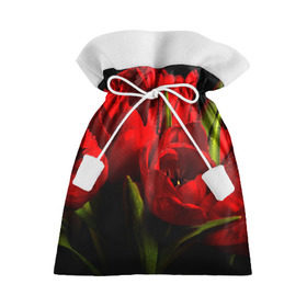 Подарочный 3D мешок с принтом Тюльпаны в Петрозаводске, 100% полиэстер | Размер: 29*39 см | Тематика изображения на принте: букет | красота | поле | природа | тюльпаны | цветы