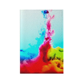 Обложка для паспорта матовая кожа с принтом Палитра красок в Петрозаводске, натуральная матовая кожа | размер 19,3 х 13,7 см; прозрачные пластиковые крепления | абстракция | абстракция красок | брызги | краска | цветные